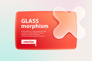 Red card screen in Glassmorphism style with rejection logo.