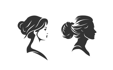 WOMEN BEAUTY logo mascot with isolated illustration for identity template
