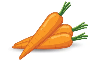 Printed kitchen splashbacks Kids Isolated orange carrot cartoon