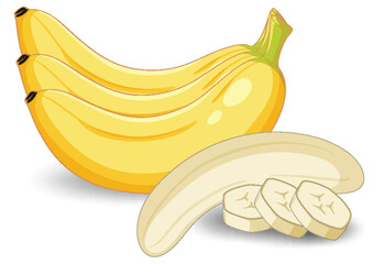 Isolated banana fruit cartoon