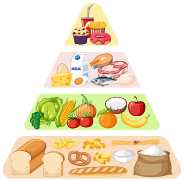Food nutrition groups pyramid