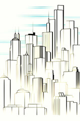 Obraz premium sketch of the architectural ensemble. created with artificial intelligence 