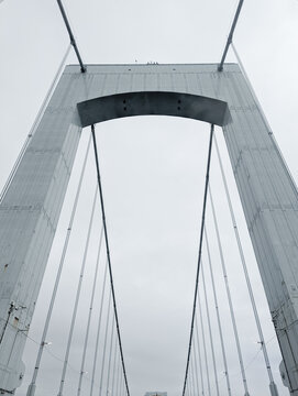 Throgs Neck Bridge New York City Black And White Image
