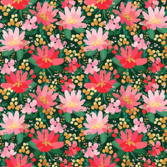 Floral seamless pattern. Vector design for paper, cover, fabric, interior decor and other