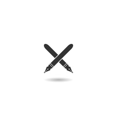 Fountain pen icon with shadow