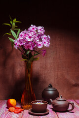 Still life of flowers - summer blooming stems of plants