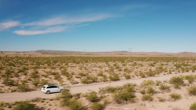 Audi Q7 driving through Mojave Desert