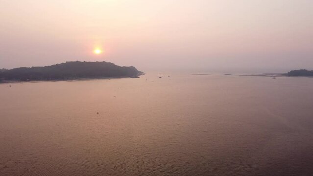 sunset behind the chapora hill in Goa