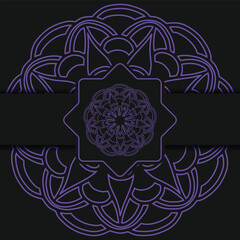 luxury purple mandala with black background