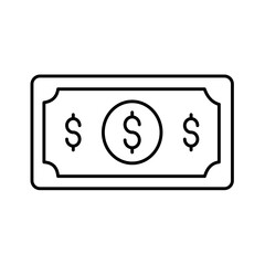 Dollar paper money Vector Icon

