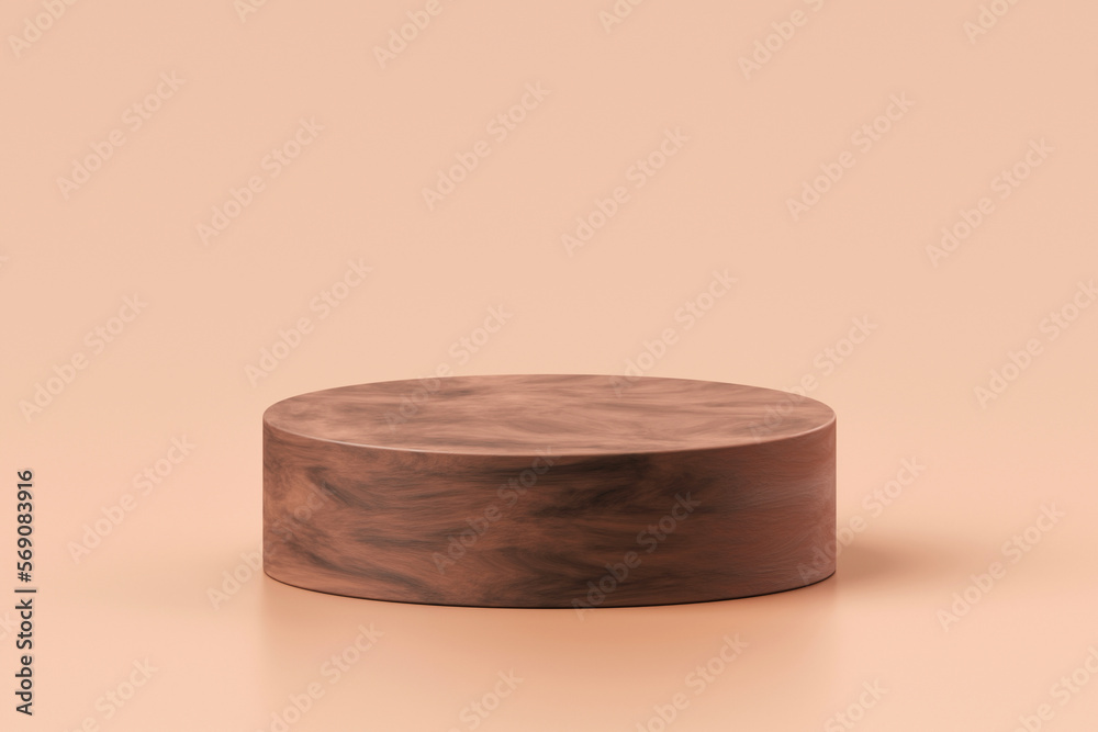 Aufkleber empty wood podium product display isolated on 3d background with abstract texture minimal wooden cos