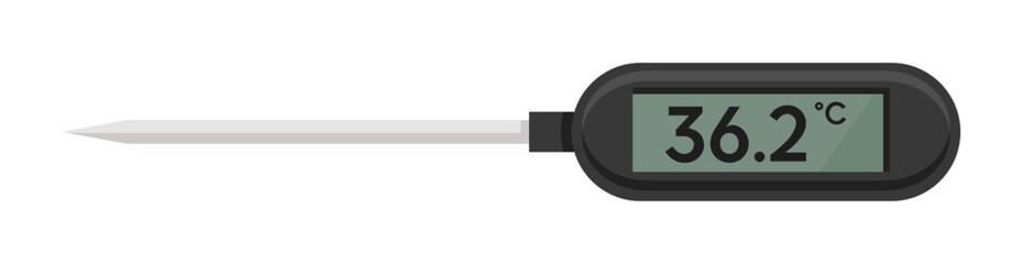 Thermometer with screen, electronic device vector