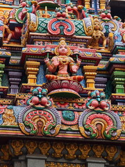 Fototapeta na wymiar The Colorful Hindu Temple in Bangkok , Thailand, 5th February 2023.
