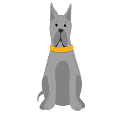 Vector illustration, funny purebred dog, German dog, on a white background