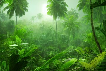 tropical jungle. Generative AI
