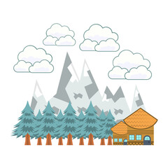 Fototapeta premium Vector Design Mountains Icon Style