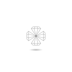 Diamond logo icon with shadow