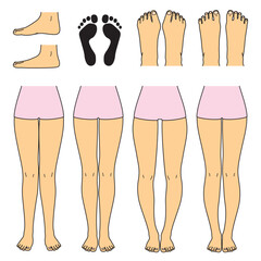 足と脚　偏平足　o脚　x脚　xo脚　外反母趾
