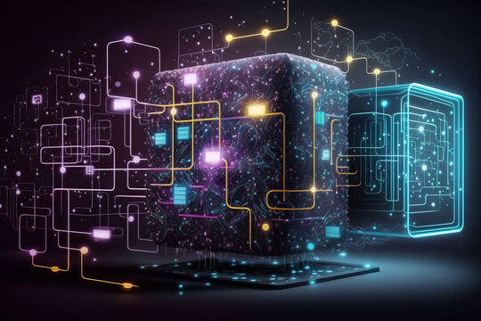 Abstrakter Hintergrund von Technik und Wissenschaft, Abstract background of technology and science