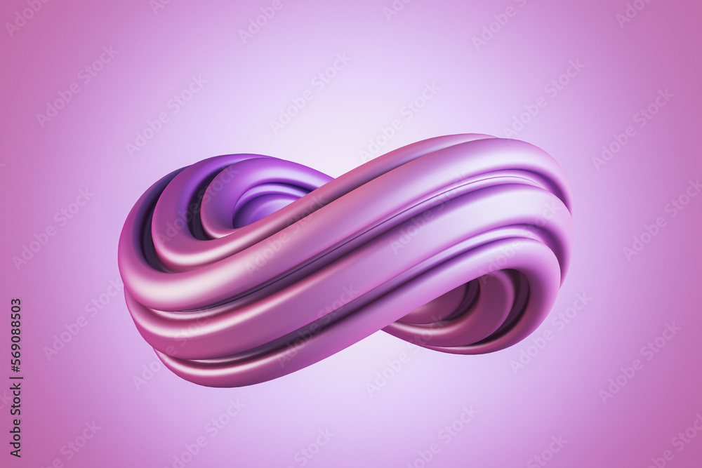 Poster abstract purple swirl on light background. flow liquid lines design. 3d rendering.