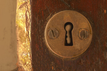 Keyhole of a door with no keys