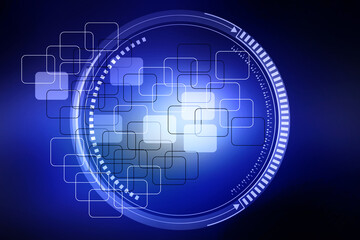 Obraz premium 2d illustration Abstract futuristic electronic circuit technology background 