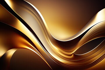 abstract golden gradient background with waves