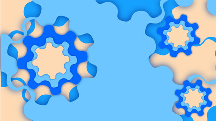 Abstract geometric shape blue background. Vector illustration.