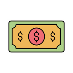 Dollar paper money Vector Icon

