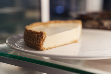 New York style cheesecake close up