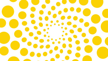 Abstract background with yellow spiral balls