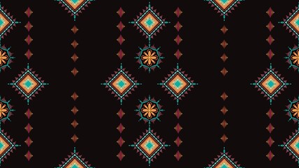 Geometric ethnic oriental ikat gypsy folk Mexican Mexico Indian tribal Aztec Boho motif African American native seamless pattern traditional Design for background, carpet, wallpaper, clothing, textile