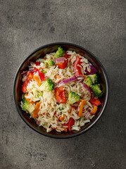 bowl of fried rice and vegetables