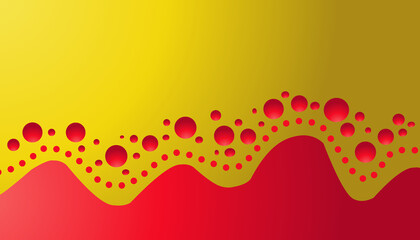 Background illustration gold with red liquid and balls