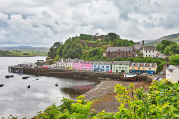 Coloured houses in the harbor, Isle of Skye, Portree, Scotland