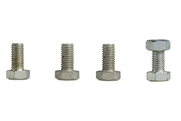 screw bolts isolated on transparent background