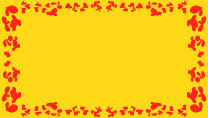 Yellow abstract background with red abstract frame