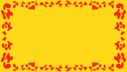 Obraz premium Yellow abstract background with red abstract frame. Perfect for wallpapers, website backgrounds, posters, banners