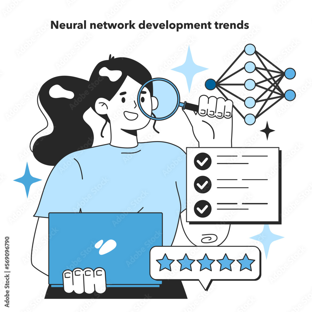 Poster neural network development trends. self-learning computing system