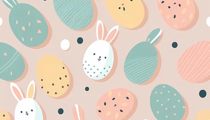 Foto op Canvas Easter Background - Flat Illustration - Pastel Colours © Arty Cardy