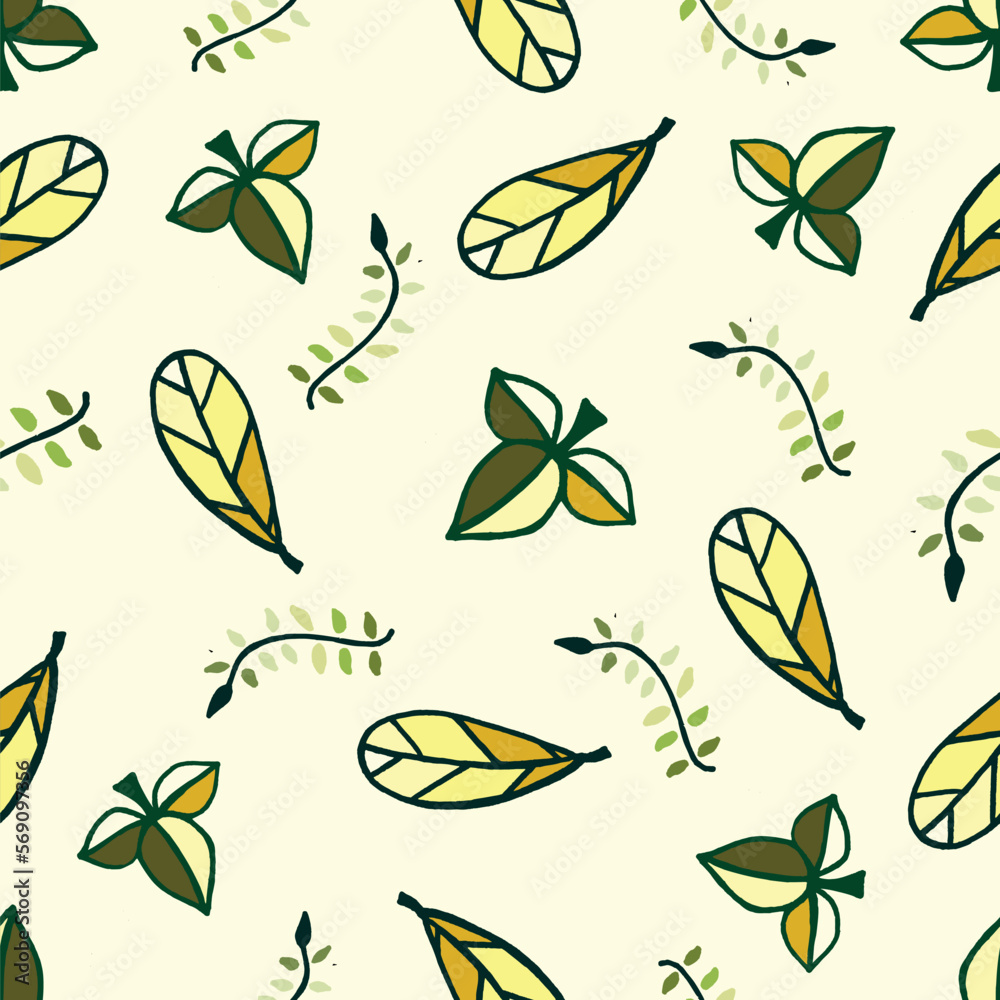 Wall mural Colorful Leaves Seamless Pattern background wallpapers