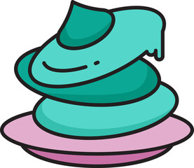 cake, dessert and sweets icon illustration