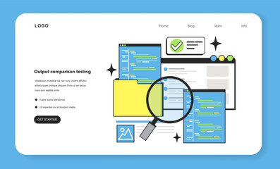 Output comparison testing technique web banner or landing page.