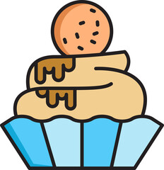 cupcake, dessert and sweets icon illustration