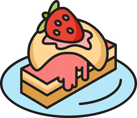 cake, dessert and sweets icon illustration