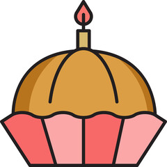 cake, dessert and sweets icon illustration