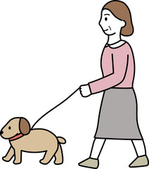 犬の散歩をする女性3