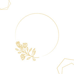 Elegant frame, background, floral wreath, circular monogram with hand drawn wild herbs and flowers. Vector vintage botanical illustration for invitation or wedding decor, logo, label, branding