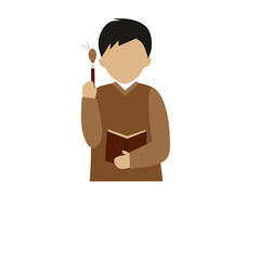 Faceless Boy Reading Book