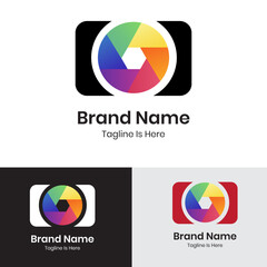  Colorful camera lens logo design 